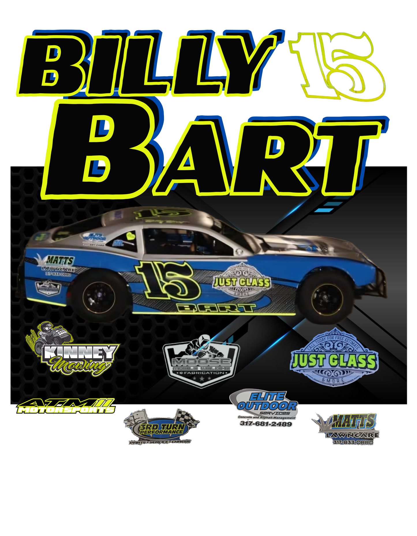 ***YOUTH***Billy Bart 15 Stock Car Shirt