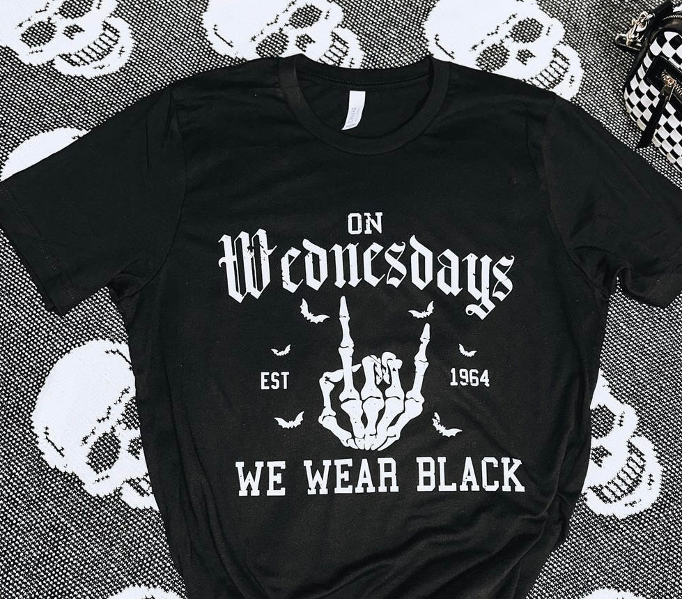 Wednesday's we wear Black Skull Shirt