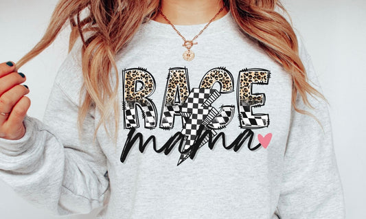 Race Mama Leopard/ Checkered Shirt