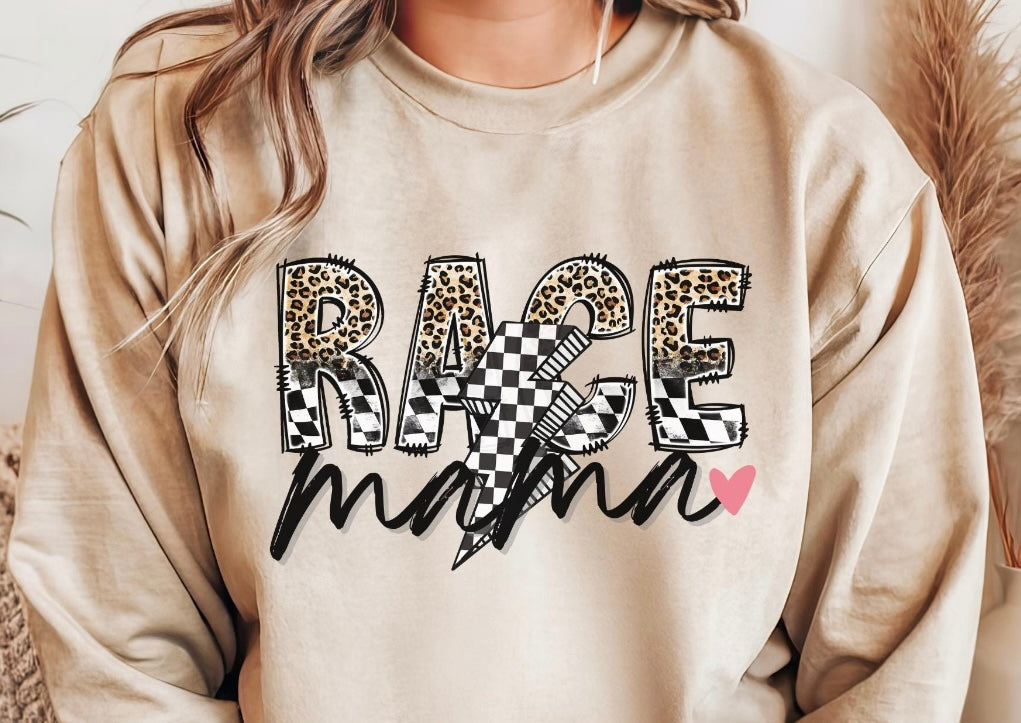 Race Mama Leopard/ Checkered Shirt