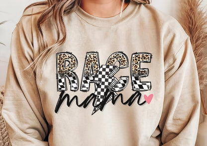 Race Mama Leopard/ Checkered Shirt