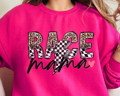 Race Mama Leopard/ Checkered Shirt